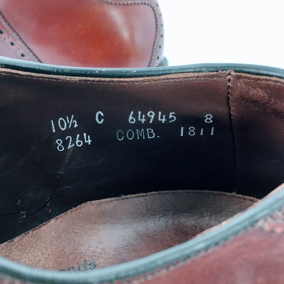 Allen Edmonds Vtg Leather Polo Saddle Shoe Burgundy Corrected Grain Sz 10.5 C - Picture 9 of 16